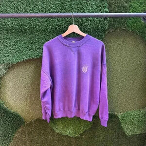 Vintage 1980s  Purple Faded Quebec Crest Crewneck